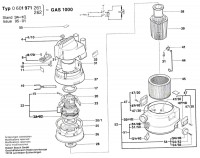 Bosch 0 601 971 262 GAS 1000 Industrial Vacuum Cleaner 230 V / GB Spare Parts GAS1000